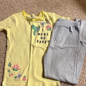 Yellow and Gray Kids Pajamas Set